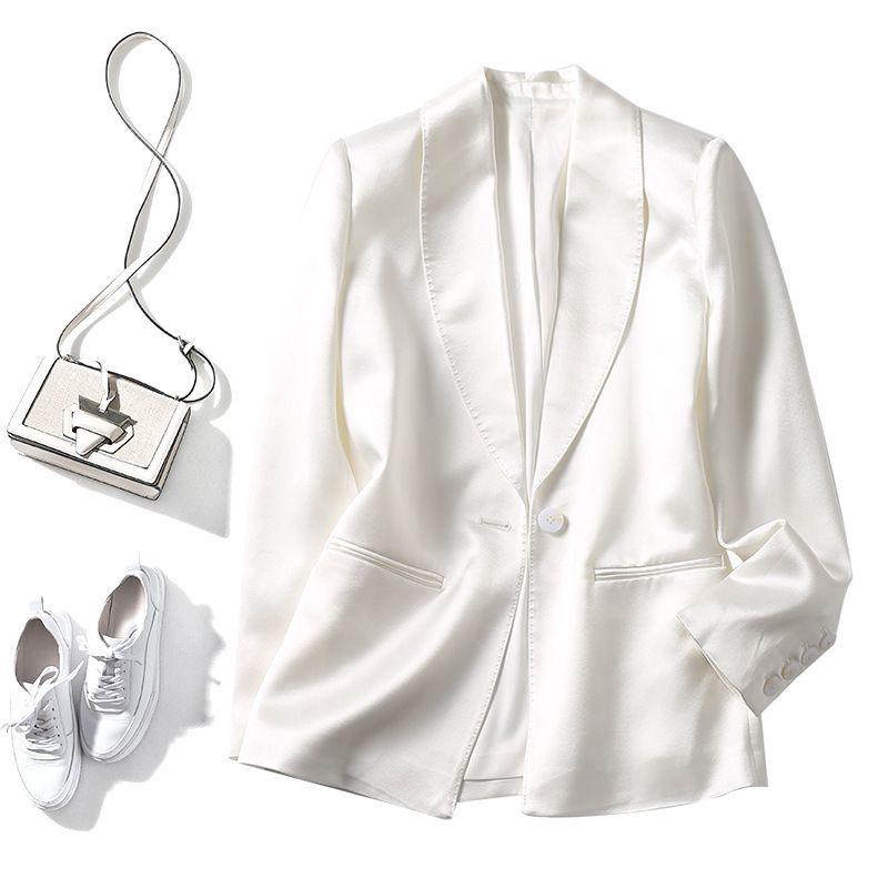 Heavyweight Triacetate Blazer for Women, 2026 Spring New Korean Style Casual Short Suit for Spring and Autumn Heavyweight Triacetate Blazer for Women, 2026 Spring New Korean Style Casual Short Suit for Spring and Autumn
