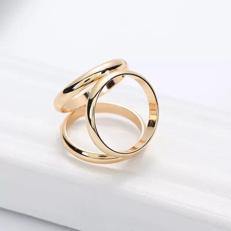 跨境热销韩国质感镀金三环丝巾扣创意时尚十字镂空围巾披肩装饰扣