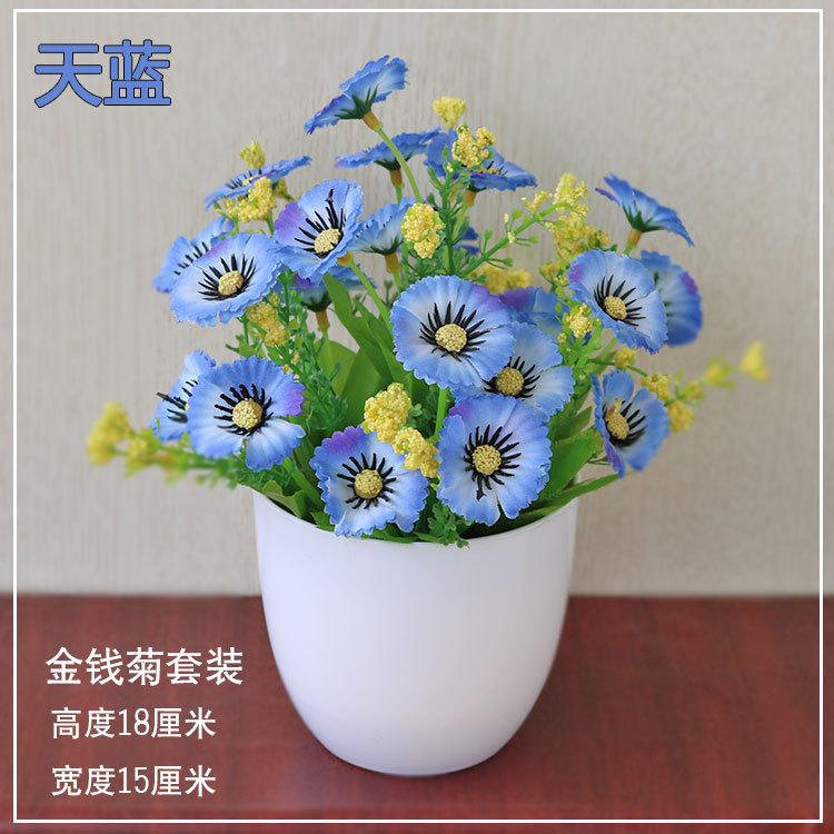 Suministro directo de fábrica tela de seda flor artificial bonsai decoración de escritorio flor falsa olla artificial decoración interior flor decorativa