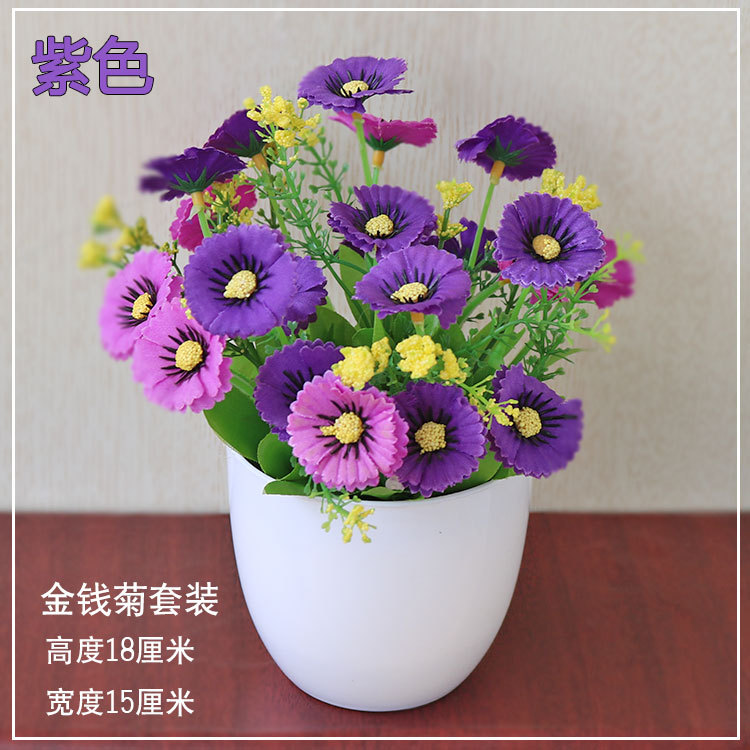 Suministro directo de fábrica tela de seda flor artificial bonsai decoración de escritorio flor falsa olla artificial decoración interior flor decorativa