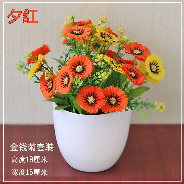 Suministro directo de fábrica tela de seda flor artificial bonsai decoración de escritorio flor falsa olla artificial decoración interior flor decorativa