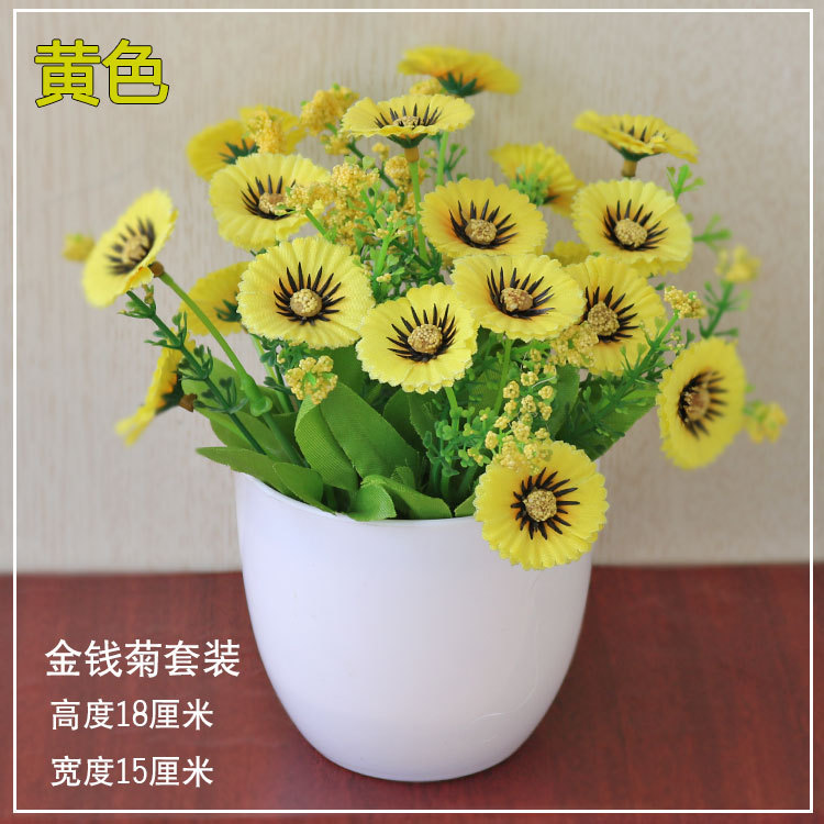 Suministro directo de fábrica tela de seda flor artificial bonsai decoración de escritorio flor falsa olla artificial decoración interior flor decorativa