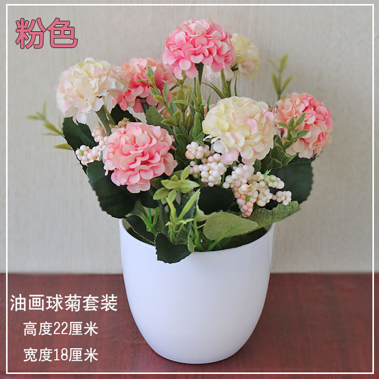 Suministro directo de fábrica tela de seda flor artificial bonsai decoración de escritorio flor falsa olla artificial decoración interior flor decorativa