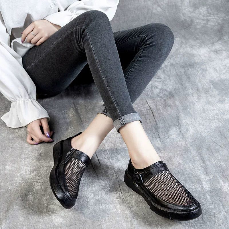 Summer leather sandals, cowhide, plus size