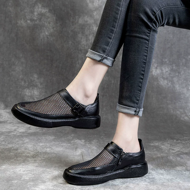 Summer leather sandals, cowhide, plus size