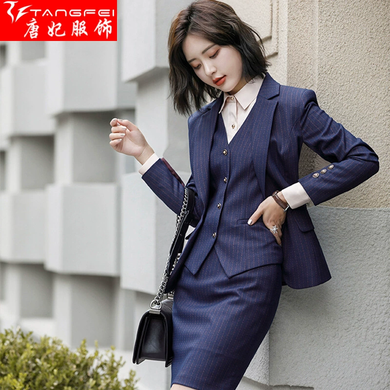 Профессиональный костюм, деловая спецодежда, новый женский костюм, модная элегантная рабочая одежда, весенне-осенний старый костюм 963