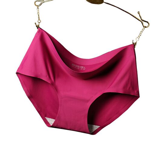 One-piece seamless underwear for women, ice silk mid-waist pure cotton crotch women's underwear, large size, factory direct sales 910