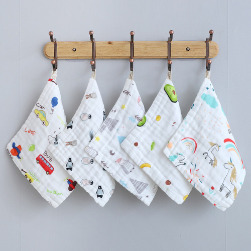 Baby square towel, pure cotton six-layer high-density baby and children's face towel, newborn saliva towel, small towel, square towel