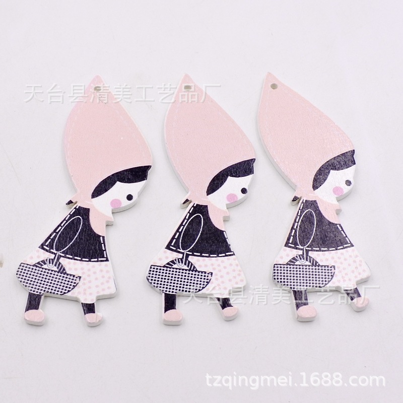 Spot madera colgante de dibujos animados diy etiqueta pintada decoración creativa de manualidades de madera para el hogar