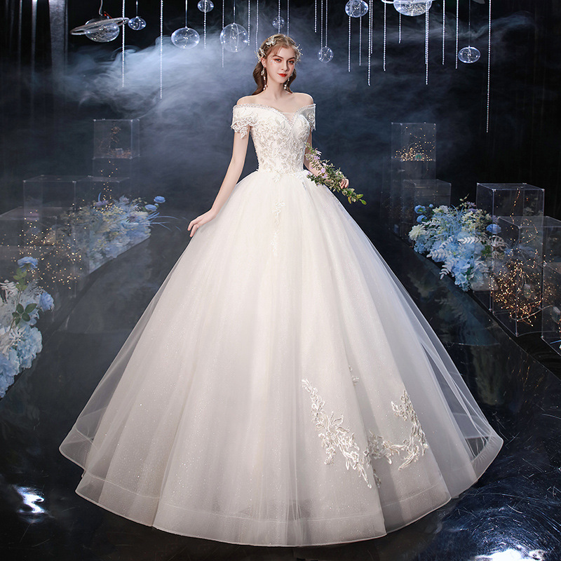 ChicShe ChicShe ChicShe ChicShe 2025 New Off-Shoulder Princess Dreamy Bridal Gown Wedding Plus Size Luxurious Fairy Starry Sky White_voghion.com