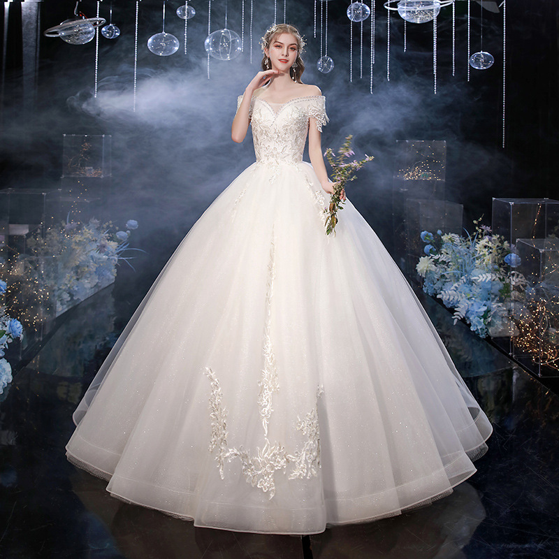 ChicShe ChicShe ChicShe ChicShe 2025 New Off-Shoulder Princess Dreamy Bridal Gown Wedding Plus Size Luxurious Fairy Starry Sky White_voghion.com