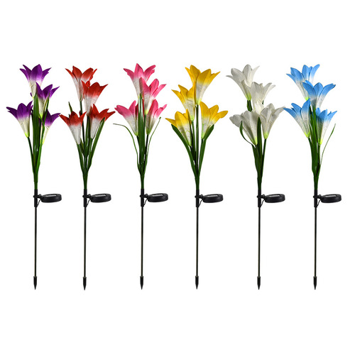 led solar lily lanterns outdoor villa courtyard garden lights solar simulation lanterns lawn lights