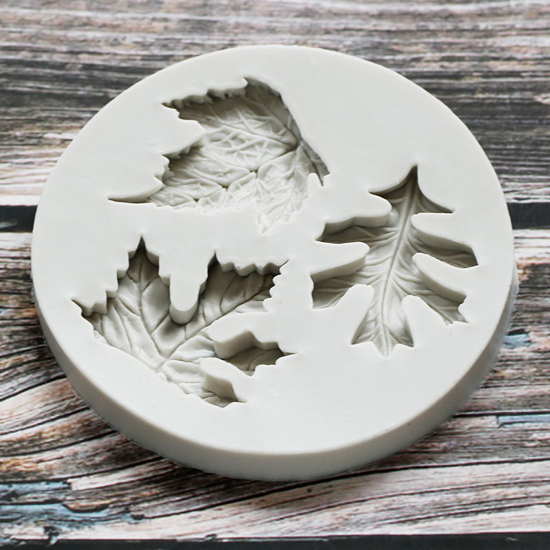 Hoja fondant molde de silicona para hornear DIY hoja de arce hoja verde decoración de pasteles molde de chocolate molde de arcilla
