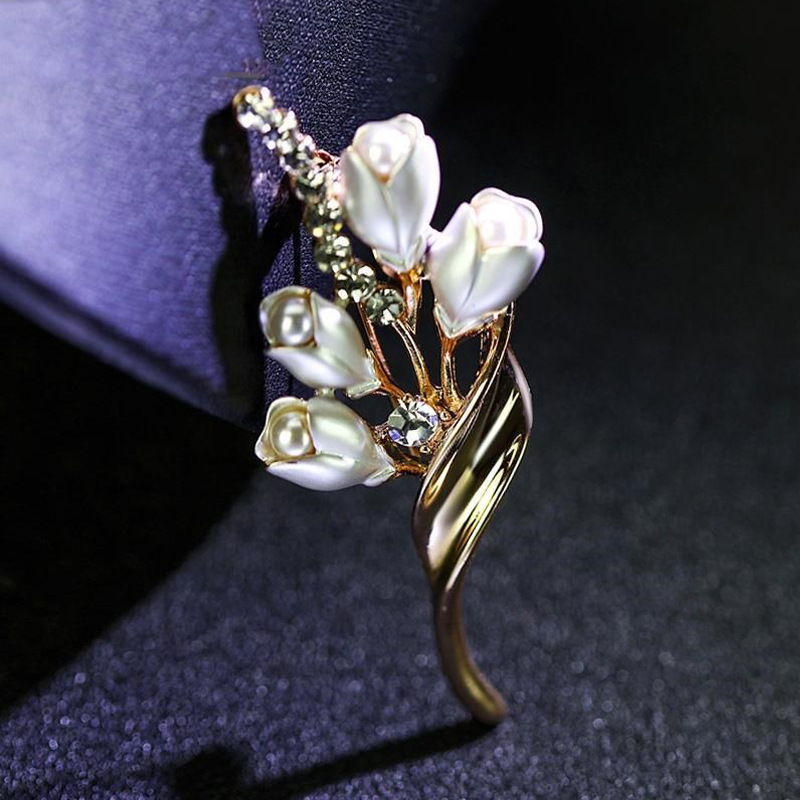 Elegant Elegant Tulip Sweater Brooch Women's Accessories Corsage Pin Korean Luxury Atmosphere