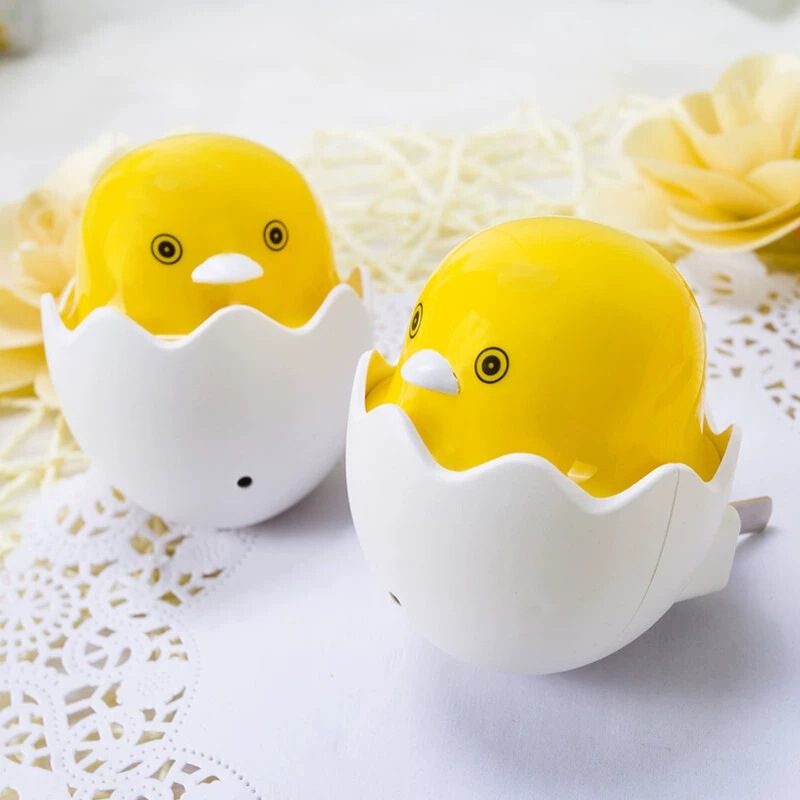 Cartoon Eggshell Chick Night Light Plug-In Light-Controlled Led Night Light Bedside Breastfeeding Stall Wholesale Smart Night Light