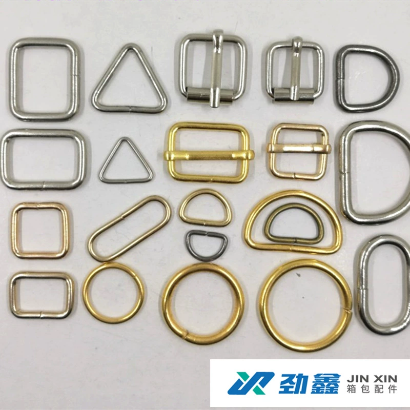 Готовый запас, оптовая продажа, различные характеристики, пряжки из железной проволоки для багажа, треугольные пряжки, квадратные пряжки, пряжки с надписью, круглые пряжки с выдвижным сердечником, пряжки D-пряжки, кольцо