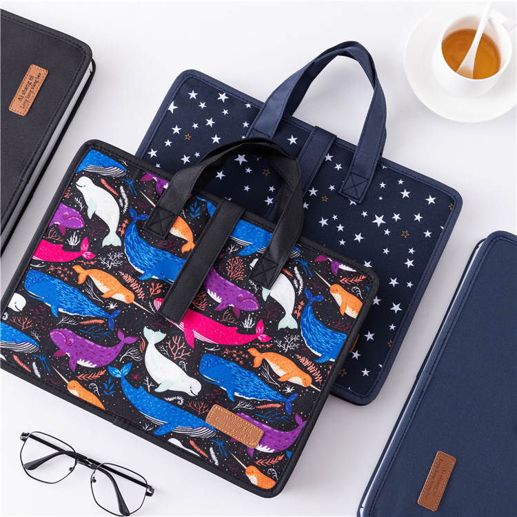 13-capa de tela de Oxford de impresión de la carpeta horizontal bolsa de órgano portátil A4pp estudiante de moda examen de papel bolsa de archivo de oficina