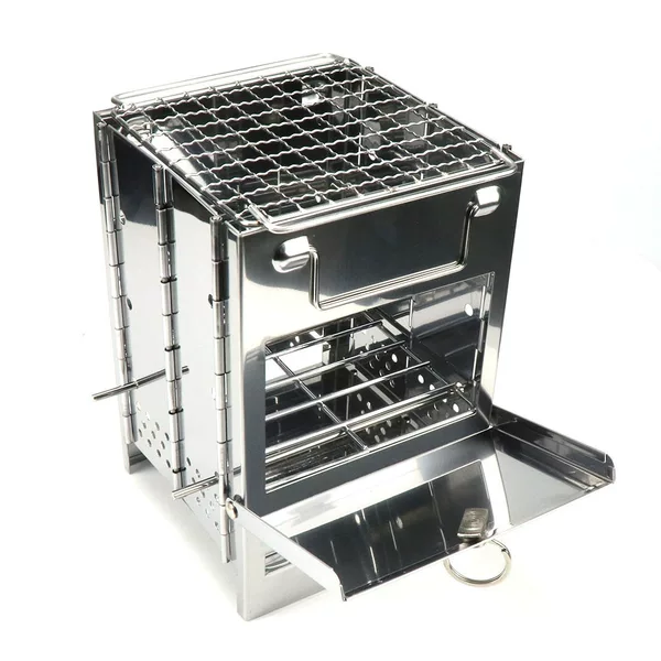 One-piece folding wood stove outdoor barbecue BBQ camping charcoal stove stainless steel bolt wood stove
