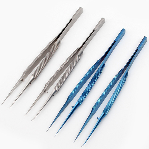Mobile phone repair fingerprint fly line tweezers, titanium alloy microscopic 0.15mm fine tip microscope straight and curved tweezers, extended