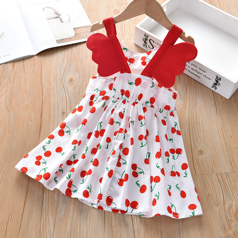Children's Winged Dress, Stylish Korean Style, 2026 Spring New Style, Little Girl's Pure Cotton Vest Dress for Summer