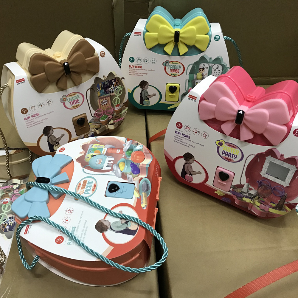 Cocina de simulación infantil transfronteriza cocina vajilla accesorios de maquillaje dulces herramientas médicas jugar a las casitas con un solo hombro crossbody bolsa Juguetes
