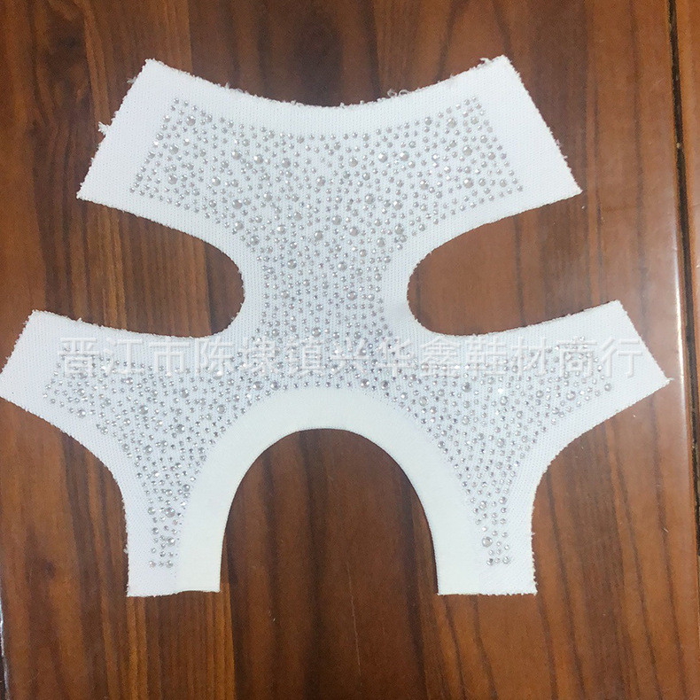 Fabricantes en stock verano flyknit sandalias Vamp rhinestone malla hueco transpirable casual alta elástico material del zapato Accesorios moda