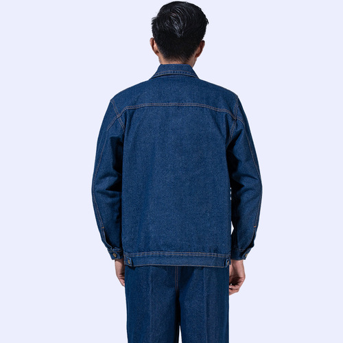Spring and Autumn Men's Welding Workwear Set Long Sleeve Factory Construction Site Protective Clothing Workshop Uniform Factory Attire Denim Welding Suit