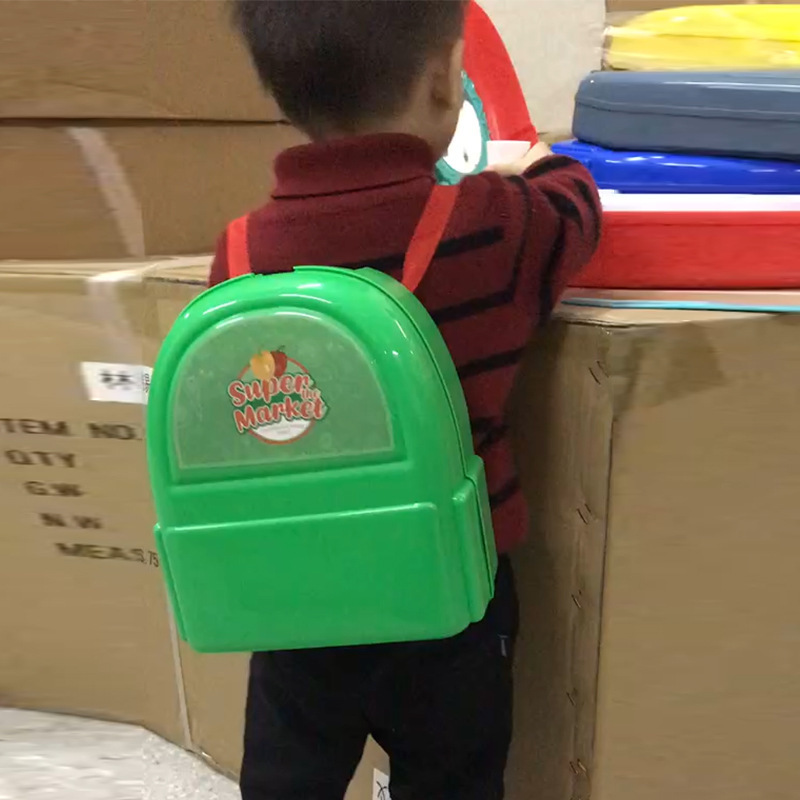 Cross-border niños simulación cocina vajilla maquillaje caja registradora herramienta traje helado doctor jugar casa mochila caja juguete