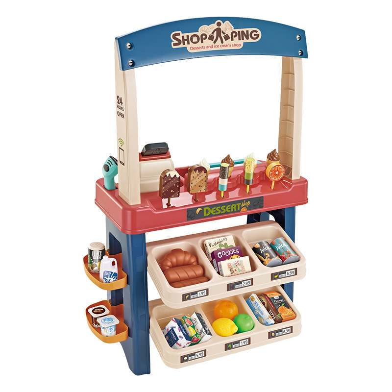 Cruzar la frontera de compras de helado de supermercado combinación traje de niños jugar a la casa de simulación postre dulces supermercado Juguetes