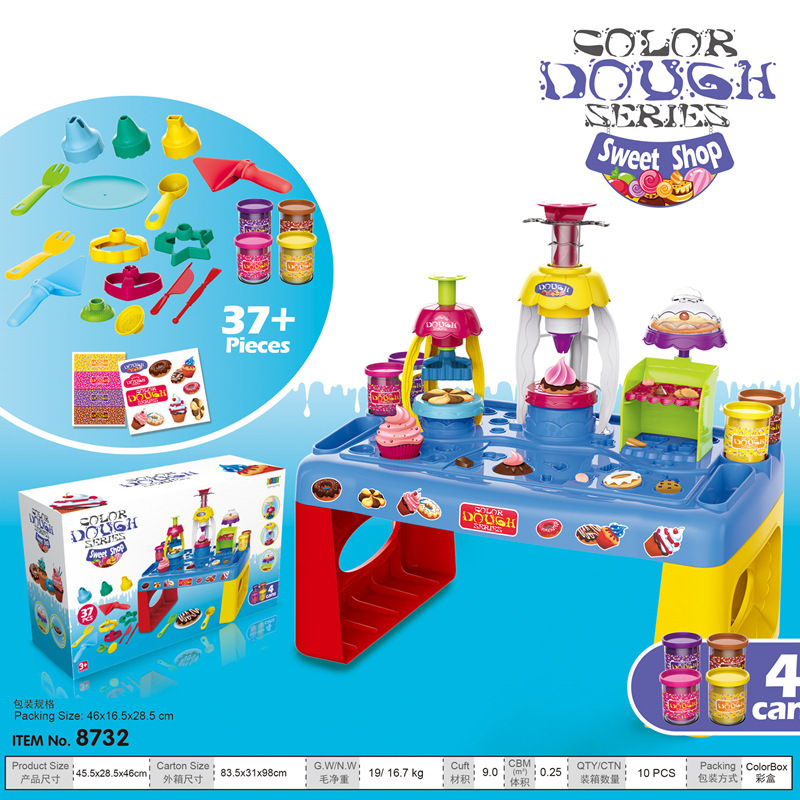 Niños DIY helado caramelo tridimensional arcilla de color juego de mesa Casa de juguete de molde de arcilla de color