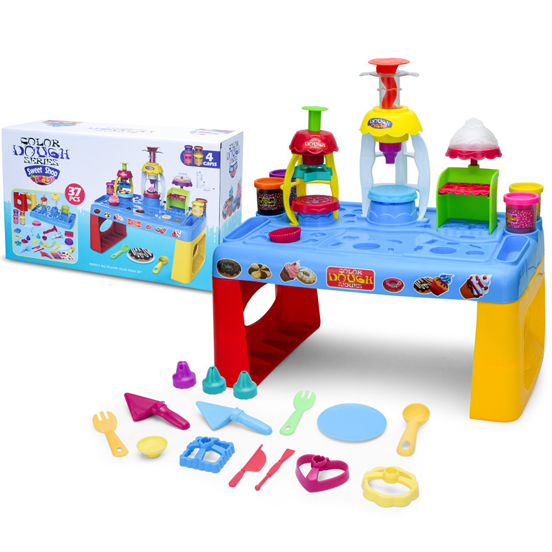 Niños DIY helado caramelo tridimensional arcilla de color juego de mesa Casa de juguete de molde de arcilla de color