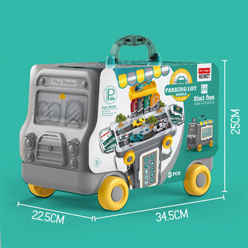 Transfronterizo de simulación infantil cocina vajilla maquillaje herramientas traje supermercado doctor Play House estacionamiento autobús Juguetes