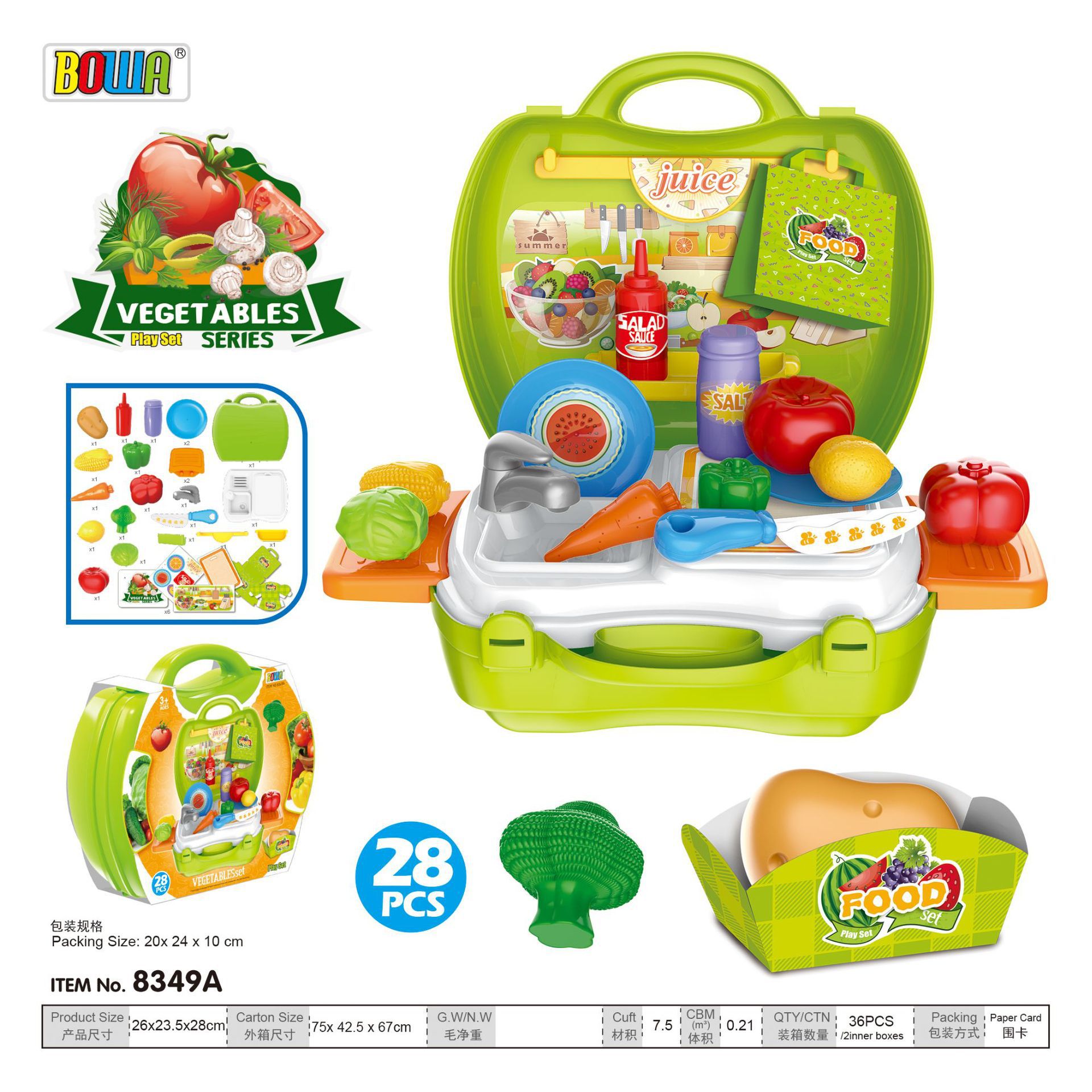 Los niños de simulación cocina vajilla frutas y verduras pan corte música comida jugar casa juguete maleta