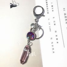 天然石鱼鳞包挂件钥匙扣水晶创意手工龙虾扣挂饰厂家百搭