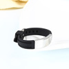 Men's fashionable silica gel adjustable bracelet engraved stainless steel for beloved