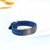 Men's fashionable silica gel adjustable bracelet engraved stainless steel for beloved