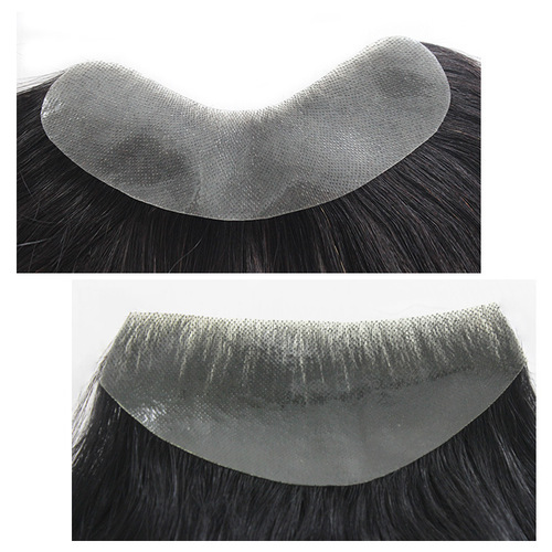 Invisible biological scalp wig manufacturer wholesale men's hairline forehead replacement patch hand-woven bangs wig patch