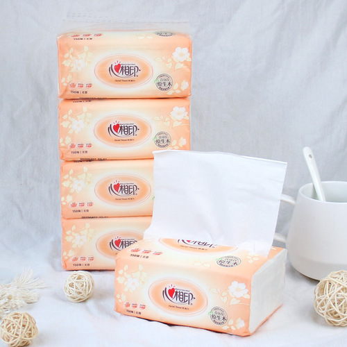 Xinxiangyin Tissue Paper 150 Tissues Household Tissues Affordable Toilet Paper Tissues 4 Packs One-Piece Facial Tissue Manufacturer Wholesale Gifts