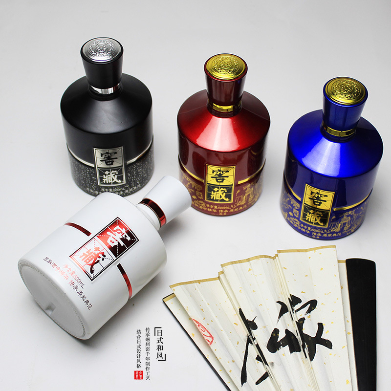 1斤玻璃喷涂酒瓶复古窖藏舍得酒坛500ml酒壶密封酒罐厂家批发