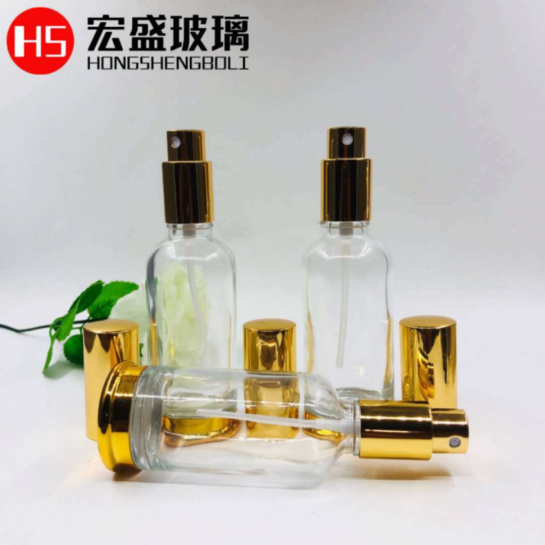 现货透明50ml托底瓶喷雾瓶高档精油瓶精华液瓶乳液瓶