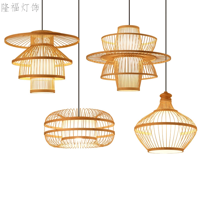 Woven ceiling lamp for living room, garden lights for hotel, flashlight, Chinese style