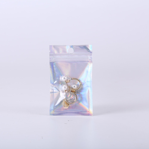 Laser yin and yang bone bags, jewelry and beauty packaging bags, digital accessories ziplock bags, data cable packaging bags