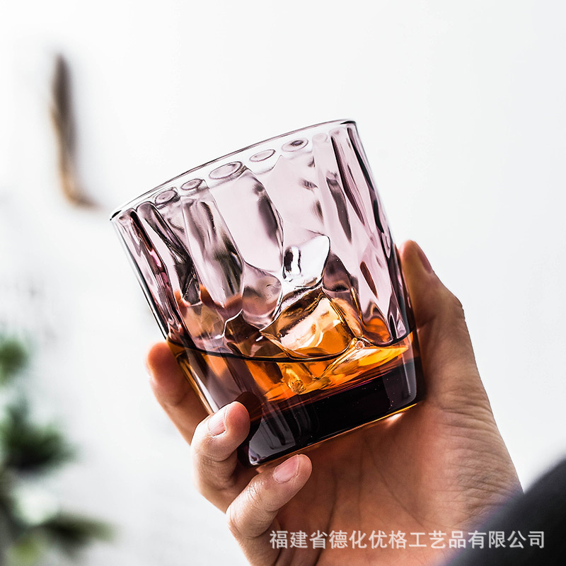 Italy imported glass cup Crystal Diamond Cup household drink juice cup color drinking tea cup suit