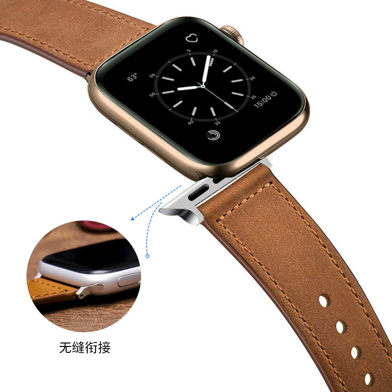 Ретро-браслет для Apple Watch совместимый с кожаным ремешком iWatch, пряжка