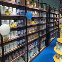 母婴店奶粉货架 孕婴店儿童玩具辅食可调陈列架 简洁钢木母婴货架