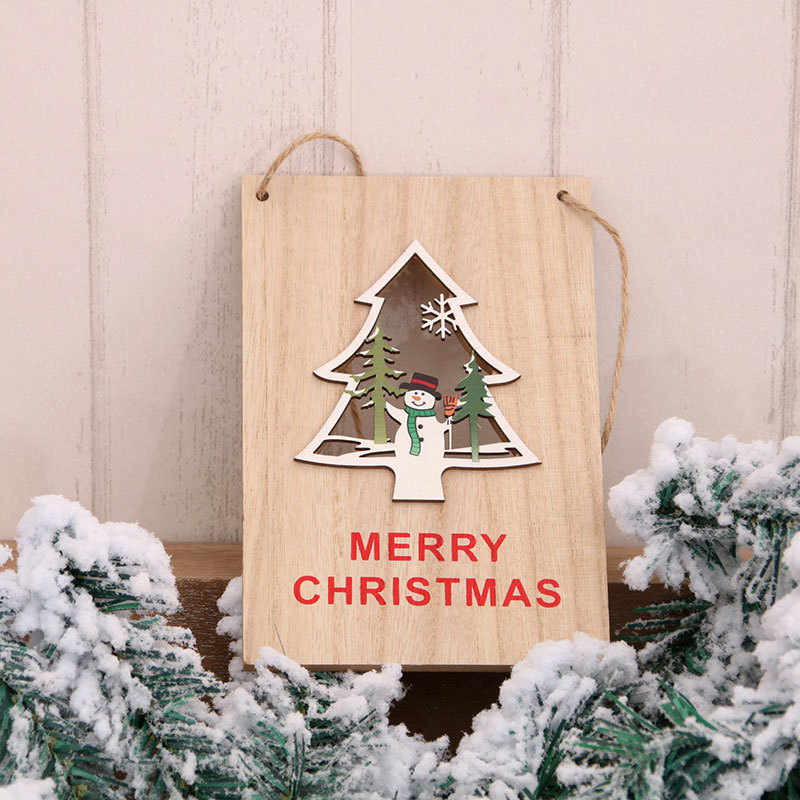 Navidad puerta de madera colgando centro comercial tienda de Navidad Tarjeta de Bienvenida de Navidad suministros de decoración de Navidad