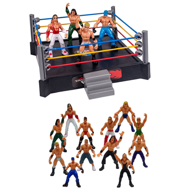 Cross-Border Wrestling Hand Square Platform Character Static Model Set Gladiator Wrestling Ornaments Children's Toys