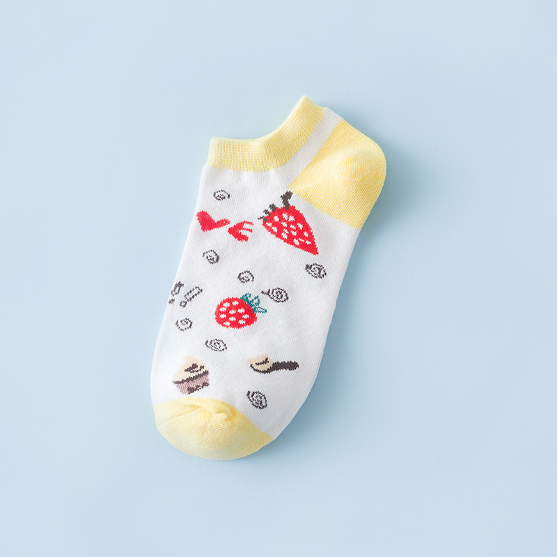 Calcetines japoneses calcetines de mujer calcetines de hombre de corte bajo de primavera y otoño de algodón delgado de dibujos animados ins calcetines de mujer de moda lindo Barco de la calle Calcetines