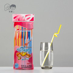 Double Child Art 6mm Colorful Beverage Straw Disposable Plastic Straw 71036