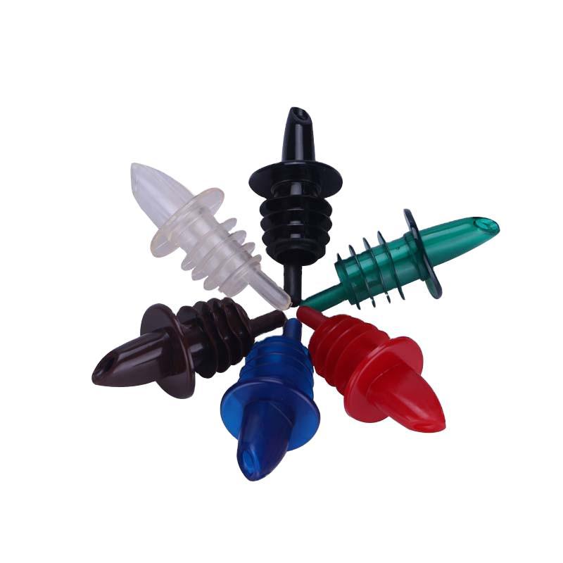 Plástico suave de lujo vino boca color vino vertedor vino separador comida plástico negro aceite vino tapón